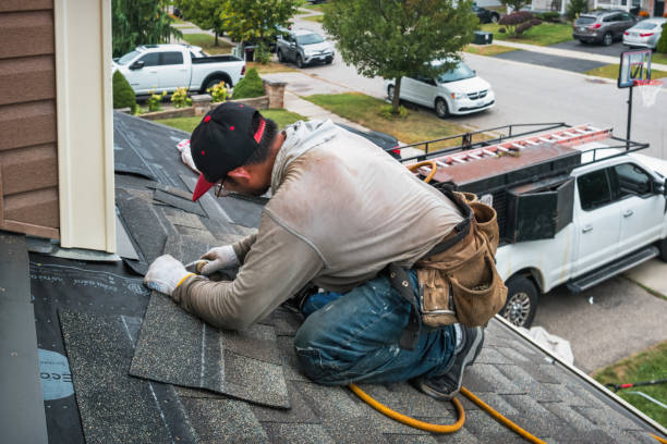 Professional Storm Damage Roof Repair technician working in El Paso, IL